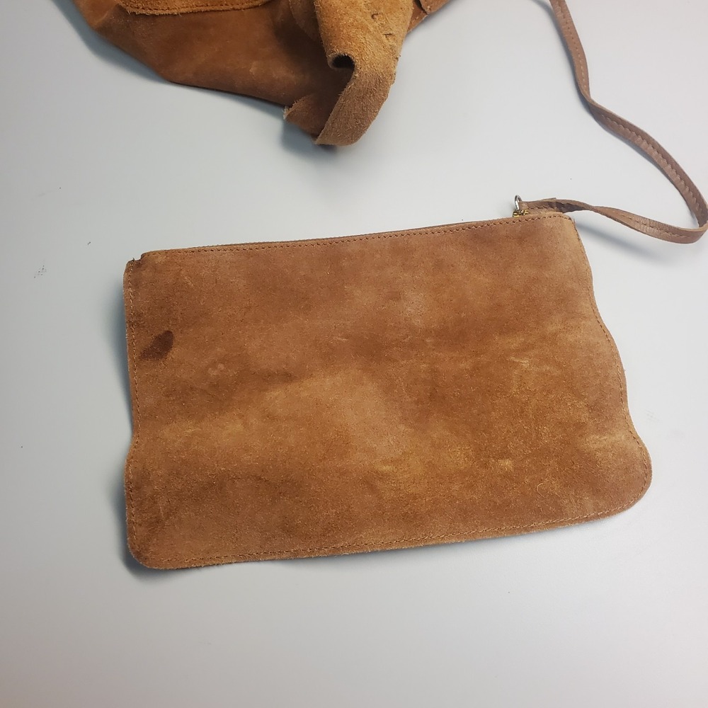 Haute Hippie Designer Suede Leather Brown Hobo Bag Large Brown Slouchy Boho - Picture 10 of 16